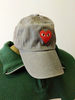 Acid Wash Heart Patch Ball Cap